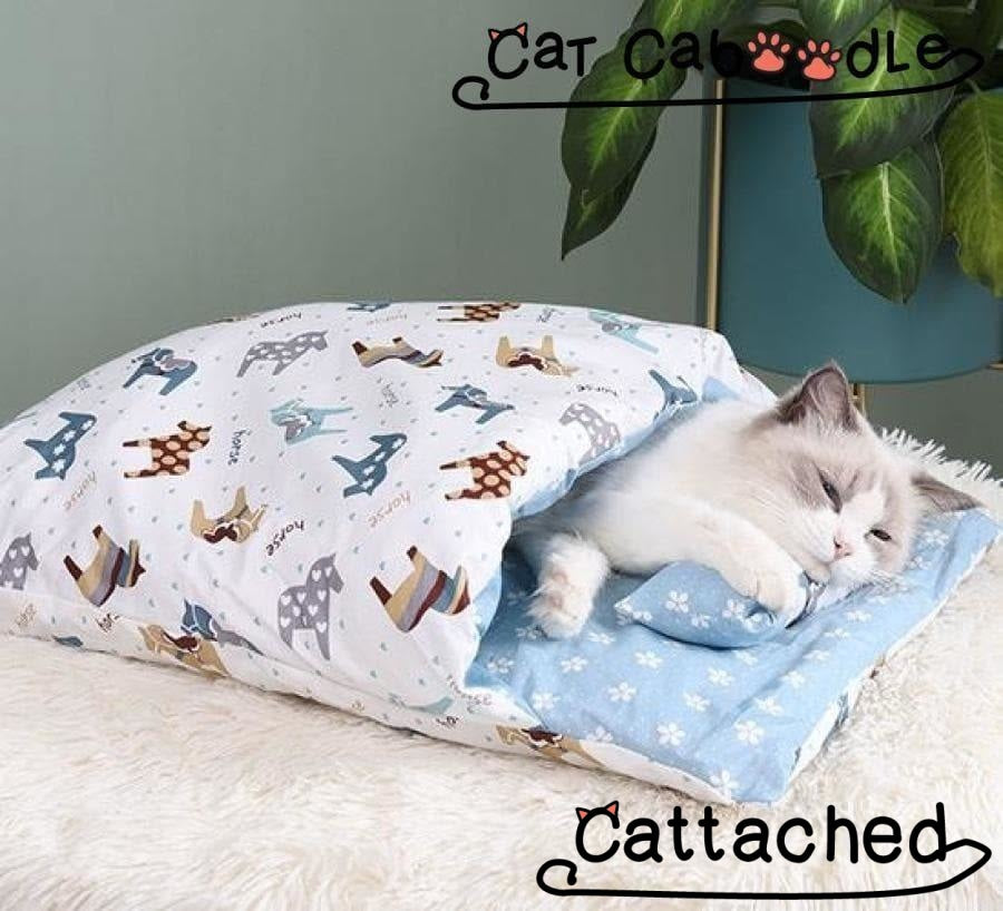 Cute Cat Sleeping Bag - Self-Warming Kitty Sack - Cat Caboodle