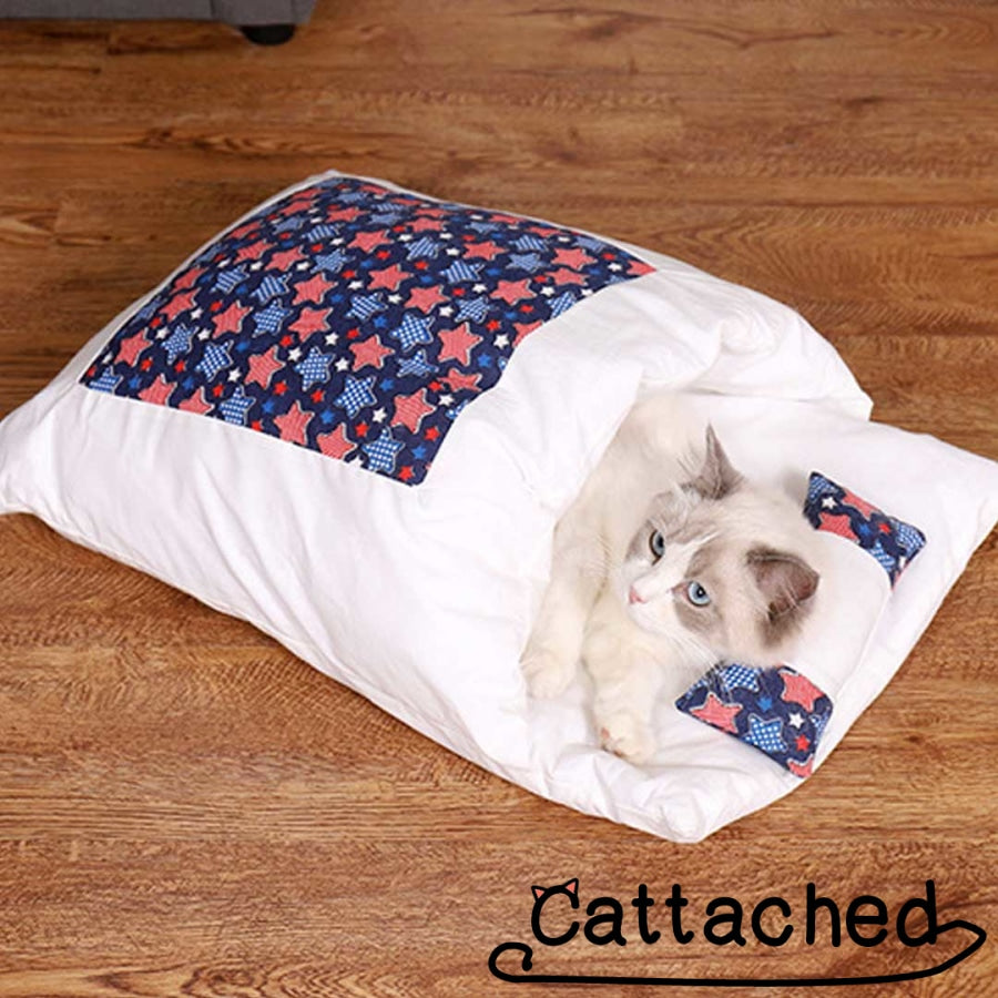 Cute Cat Sleeping Bag - Self-Warming Kitty Sack Star Gazing / Small (For Kittens 4 Lbs)