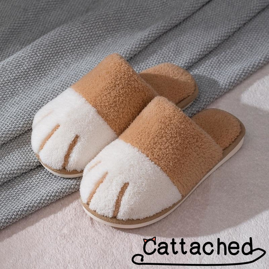 Indoor Cat Paw Slippers Khaki / 36