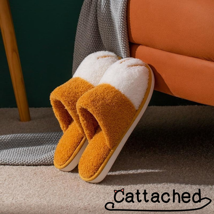 Indoor Cat Paw Slippers Yellow / 36