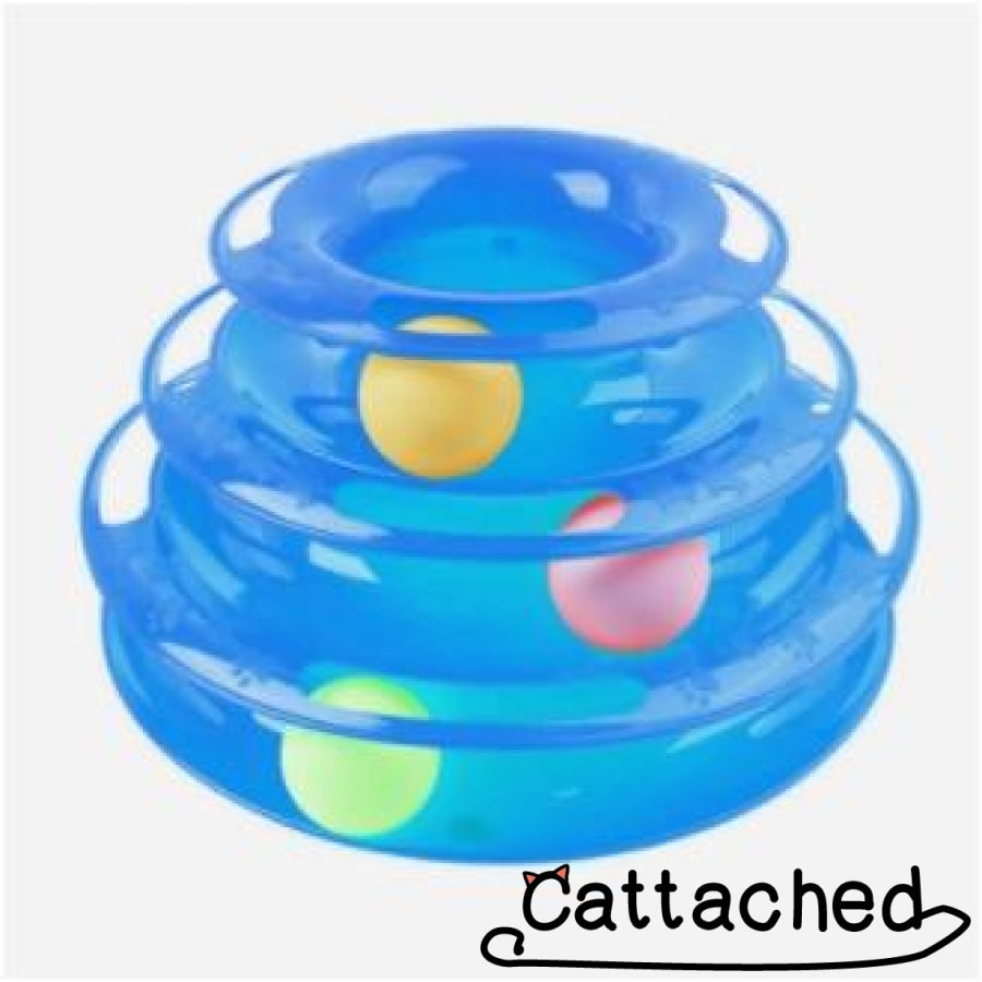 Multi Level Ball Cat Toy 3 Levels Blue Gem / China
