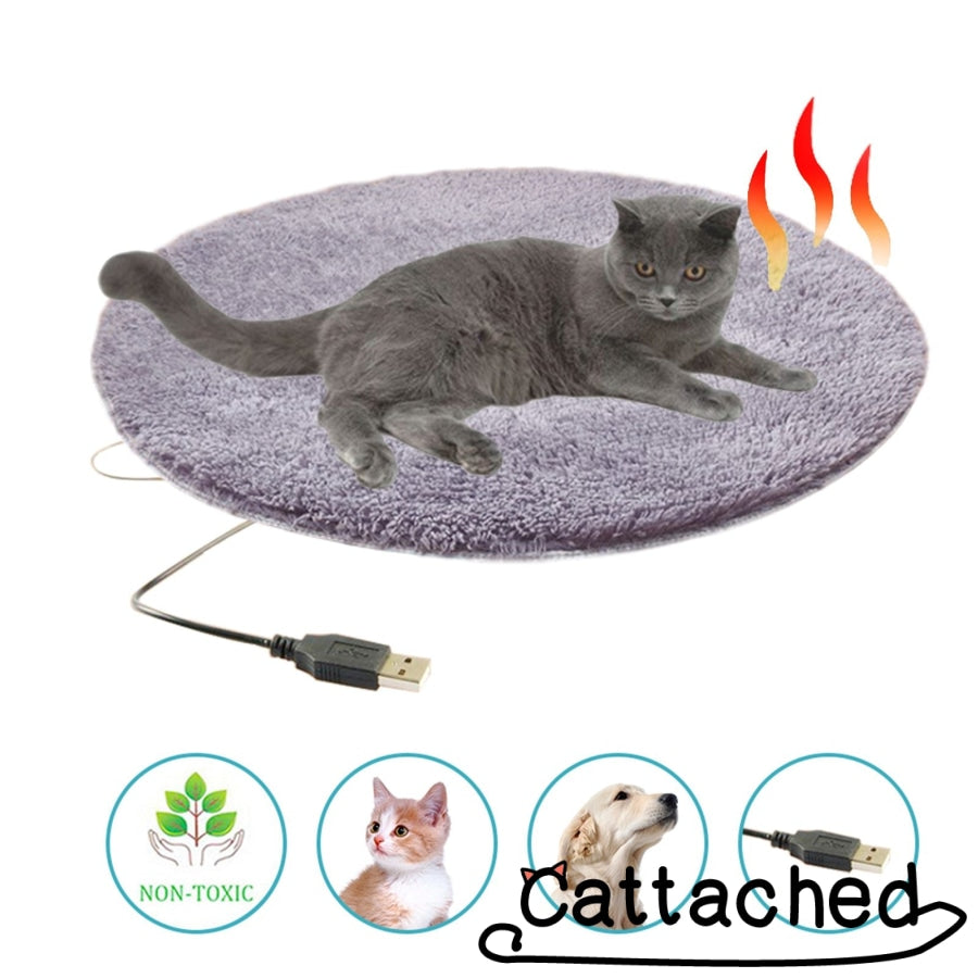 Premium Heated Cat Bed Gray / United States