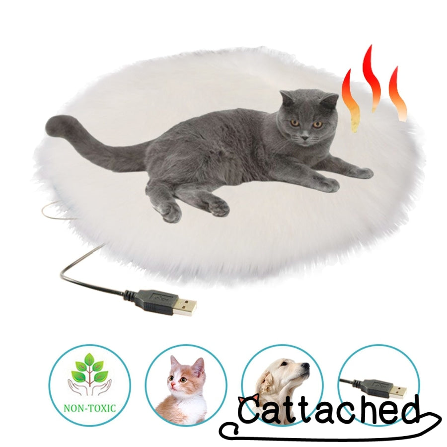 Premium Heated Cat Bed White / United States