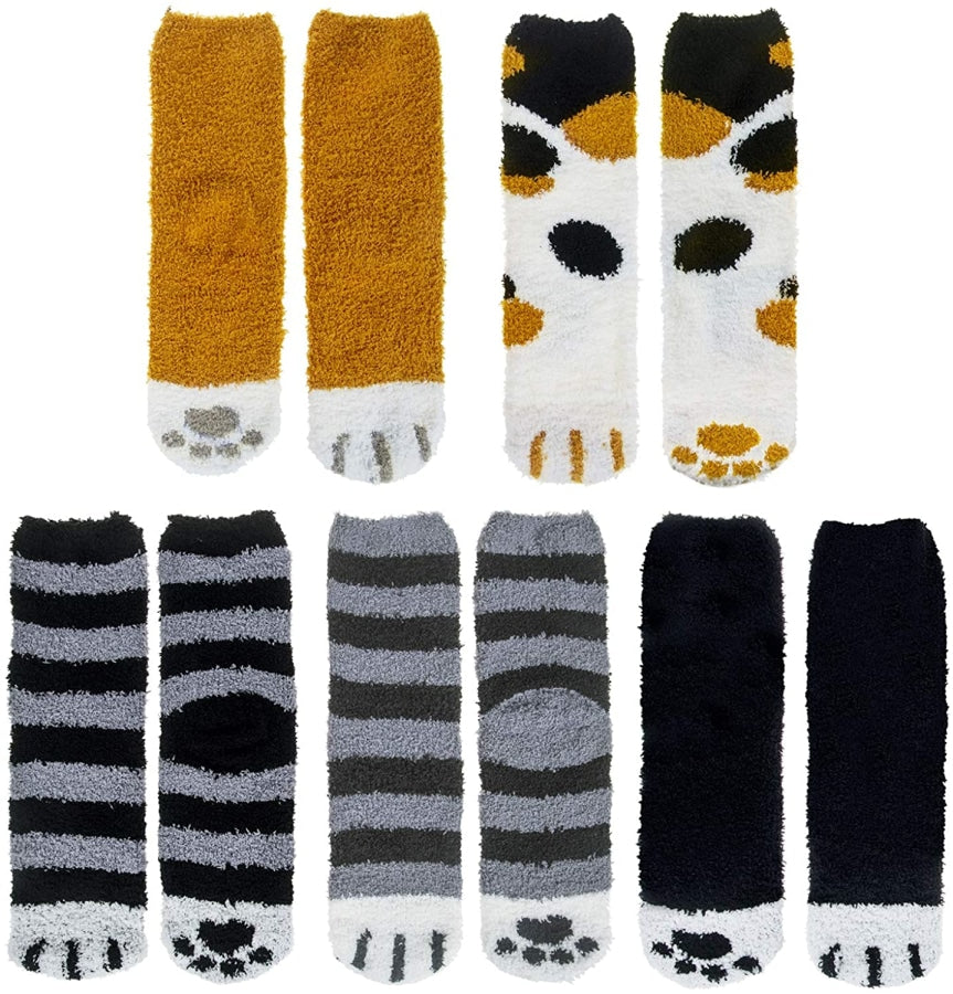 Sockpaws - Cute Cat Paw Socks (5 Pack) (One Size)